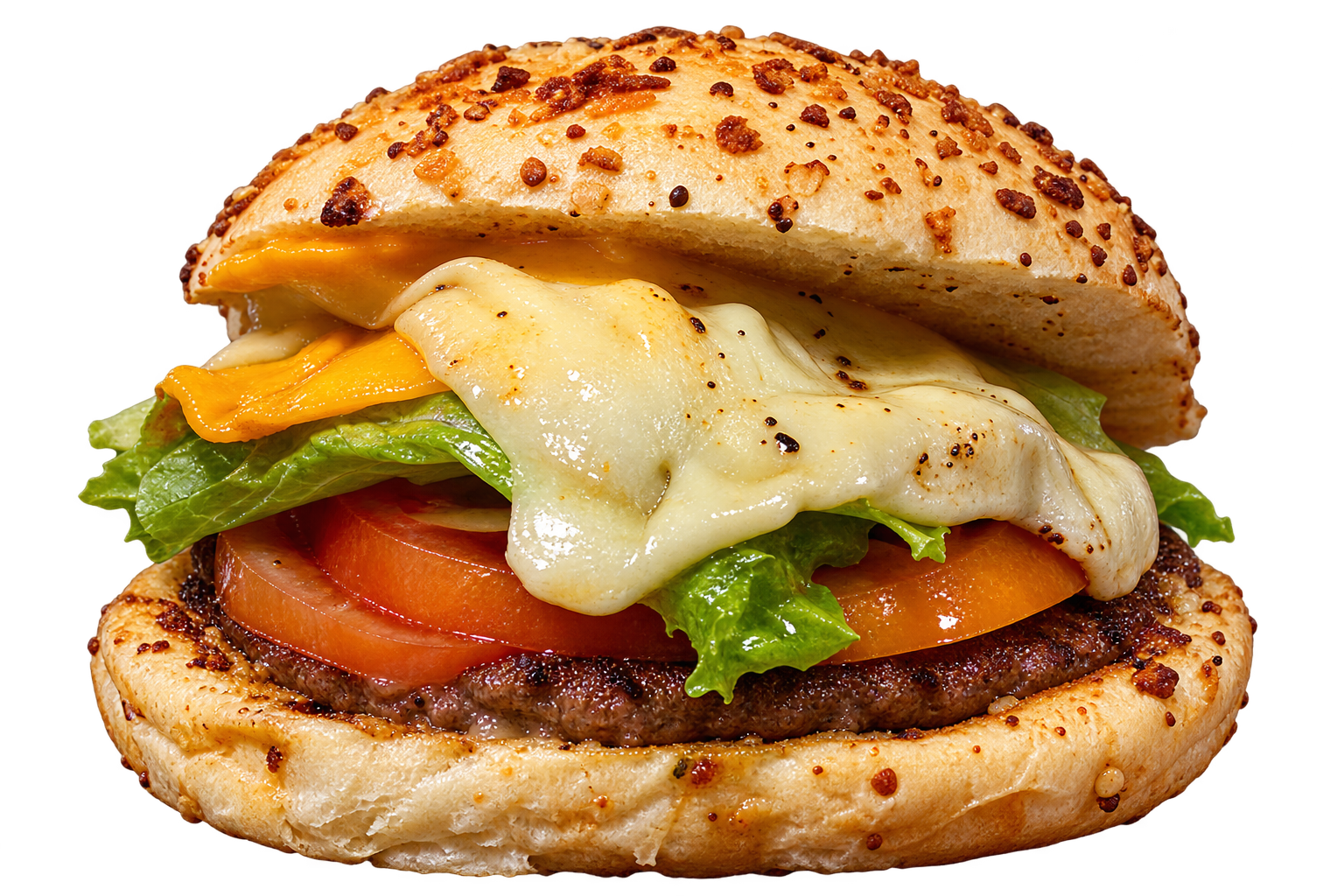 Hambúrguer da Sapo Burg's com queijo, carne e salada
